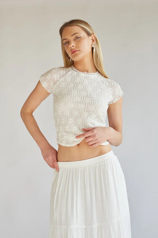 Charlize Short Sleeve Lace Top