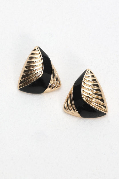 Beverly Triangle Earrings Gold/Black