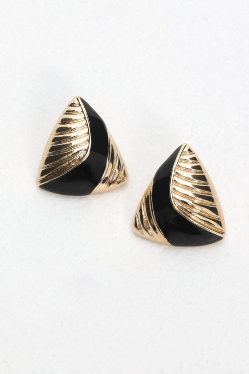 Beverly Triangle Earrings Gold/Black
