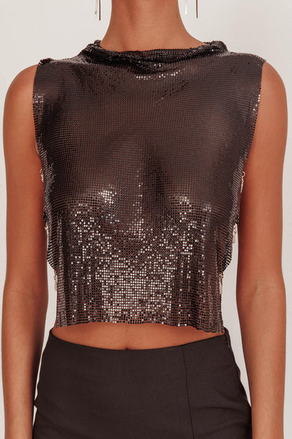 Breakdance Metal Mesh Top Black