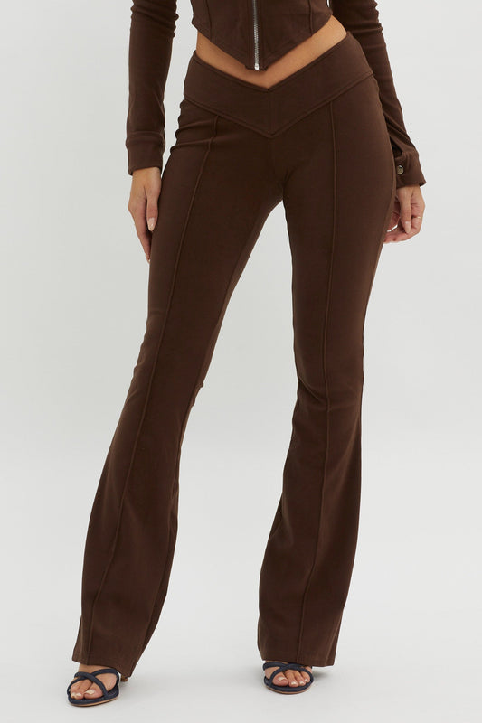 Better Not V-Waist Pants Chocolate