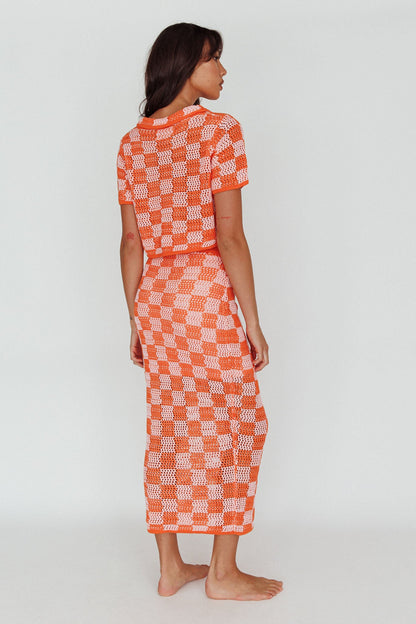 Byron Bay Crochet Maxi Skirt Sunset