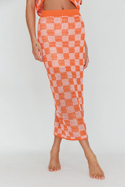 Byron Bay Crochet Maxi Skirt Sunset