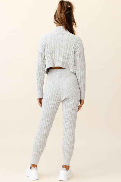 Breckenridge Long Cable Knit Pants Grey