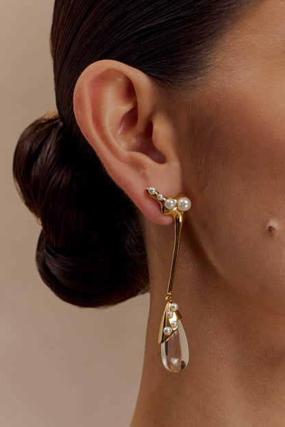 Adelaide Pearl Drop Earrings - Gold