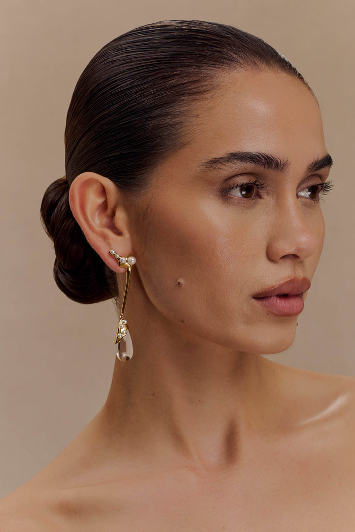 Adelaide Pearl Drop Earrings - Gold