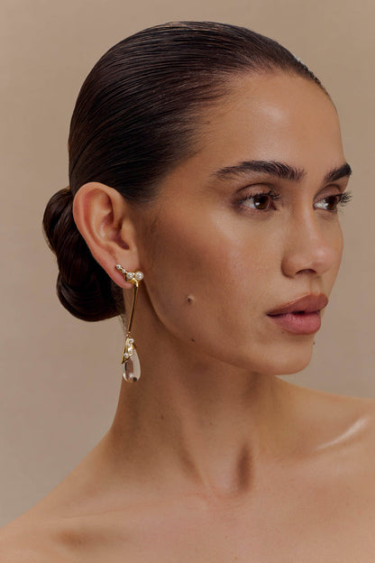 Adelaide Pearl Drop Earrings - Gold
