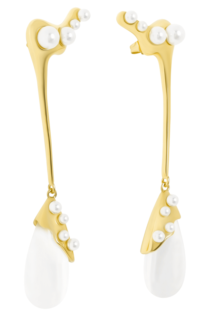 Adelaide Pearl Drop Earrings - Gold