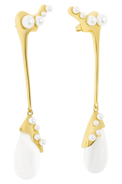 Adelaide Pearl Drop Earrings - Gold