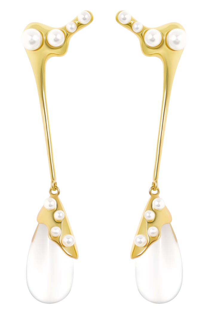 Adelaide Pearl Drop Earrings - Gold