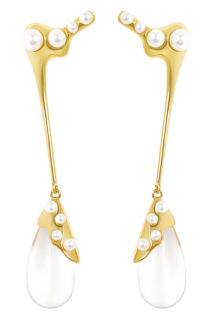 Adelaide Pearl Drop Earrings - Gold