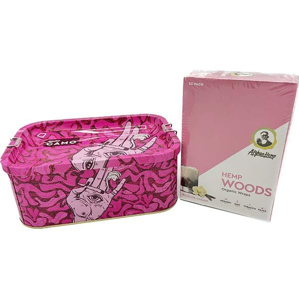 Afghan Hemp Lunchbox Rolling Tray + Wraps Combo