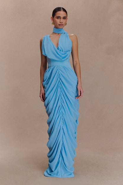 Alex Chiffon Maxi Dress - Blue
