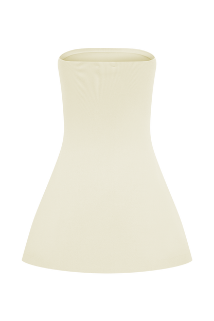 Anette Bandage Knit Strapless Top - Ivory