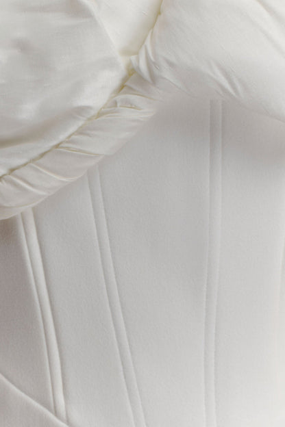 Aphrodite Off Shoulder Crepe Mini Dress - Ivory