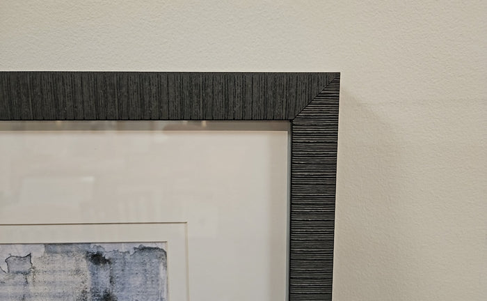 'At the Dawn B' Abstract with Distressed Black Frame