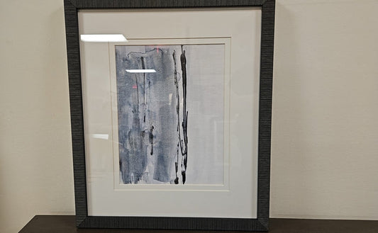 'At the Dawn D' Abstract with Distressed Black Frame