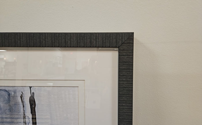 'At the Dawn D' Abstract with Distressed Black Frame