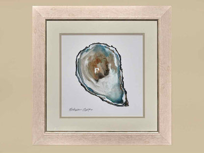 'Atlantic Oyster'White Washed Frame Double Matt Watercolor Print