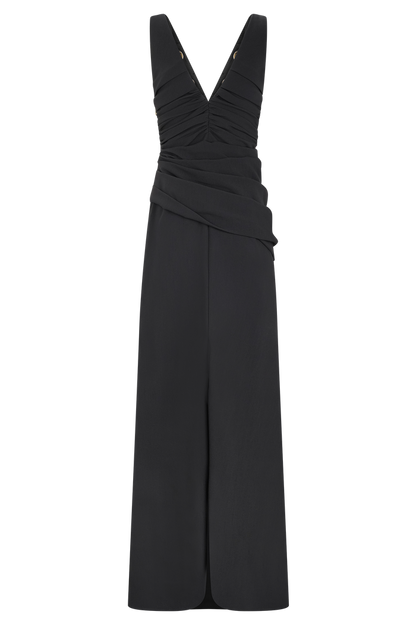 Axton Low Neck Maxi Dress - Black