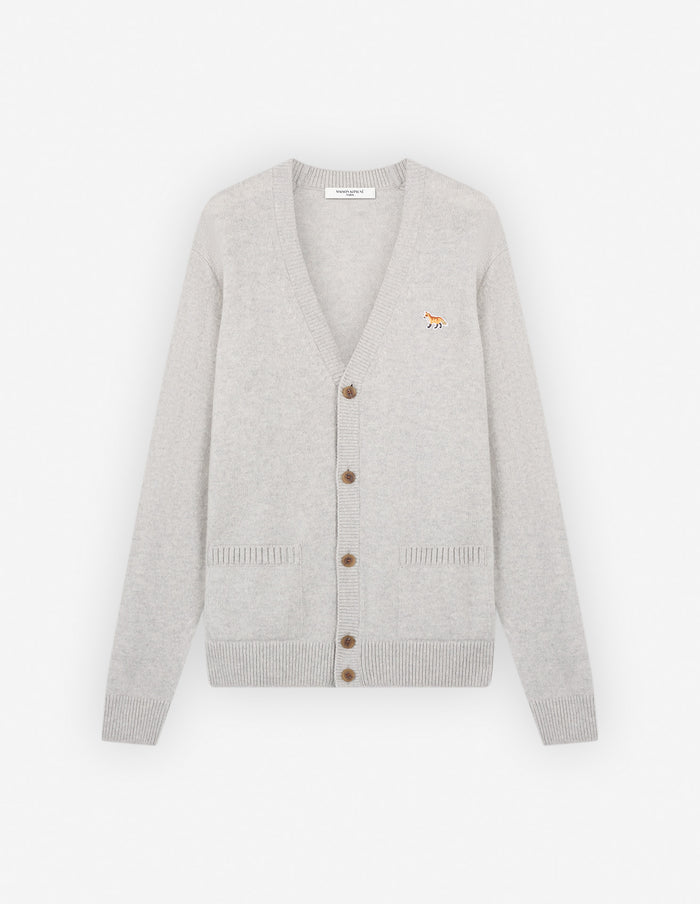 Baby Fox Patch Regular Cardigan Light Grey Melange