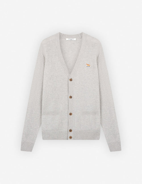 Baby Fox Patch Regular Cardigan Light Grey Melange