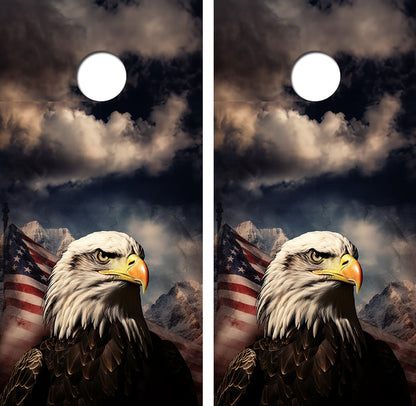 Bald Eagle American Flag Cornhole Design