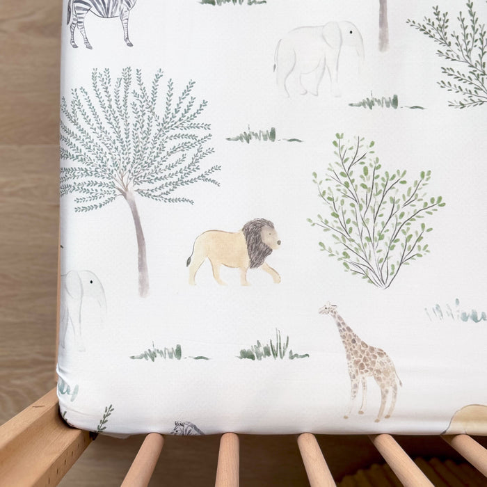 Bamboo Crib Sheet - Safari Wonders
