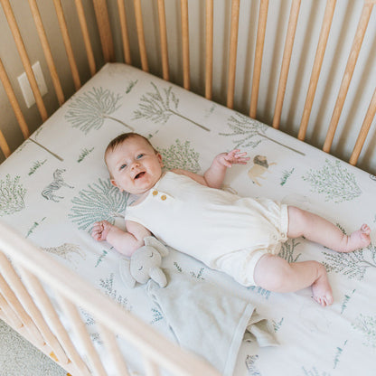 Bamboo Crib Sheet - Safari Wonders