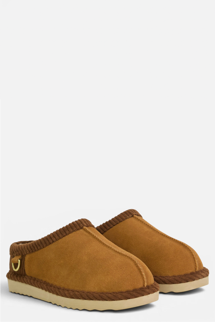 Barbour Corbridge Slipper Tan Suede LSL0039 tan suede slippers Shop Barbour at Dotique