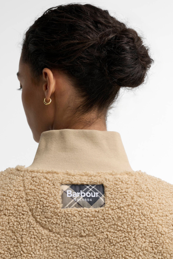 Barbour Fawne Fleece Warm Trench LFL0086 back detail Shop Barbour at Dotique