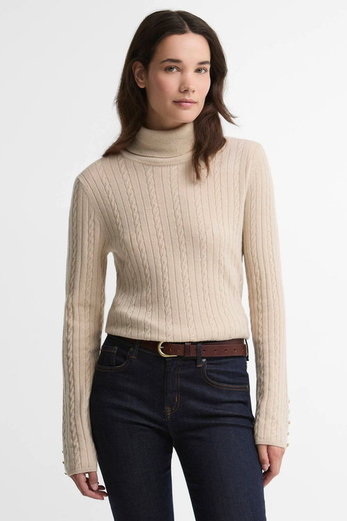 Barbour Georgette Knitted Jumper Birch LKN1800 on model Shop Barbour at Dotique