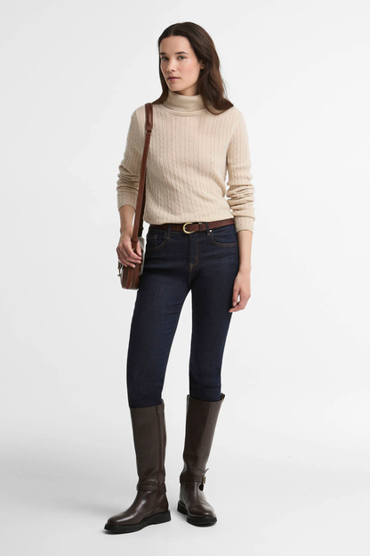 Barbour Georgette Knitted Jumper Birch LKN1800 on model Shop Barbour at Dotique