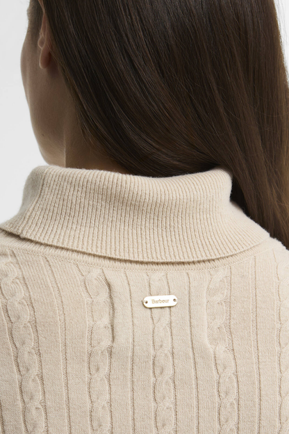 Barbour Georgette Knitted Jumper Birch LKN1800 back view Shop Barbour at Dotique