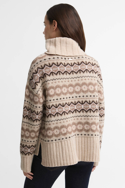Barbour Helen Knitted Jumper Birch Multi LKN1560 back view Shop Barbour at Dotique