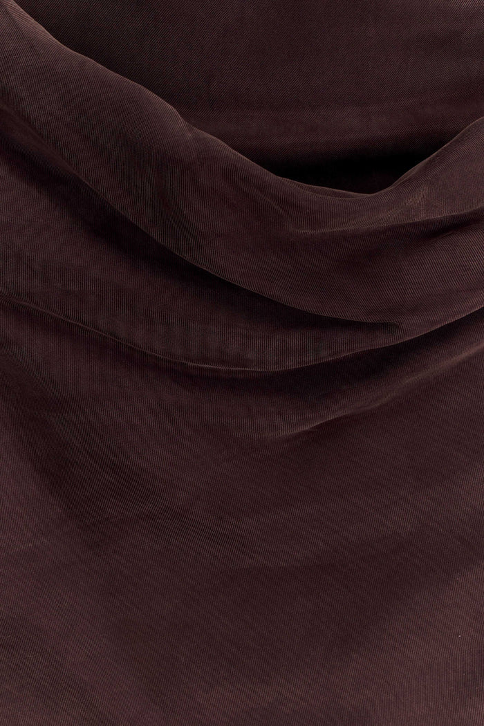 Bexley Draped Mini Dress - Dark Chocolate