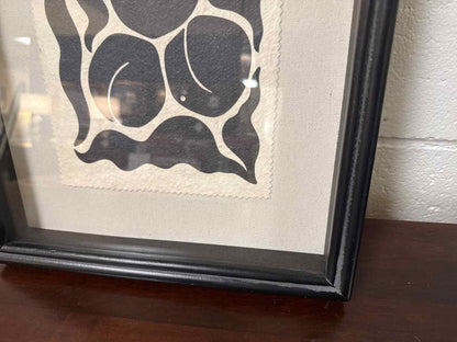 Black and White Peach Print