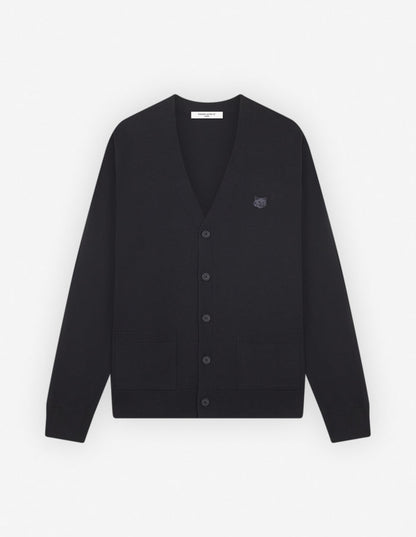 Bold Fox Head Patch Regular Cardigan Black