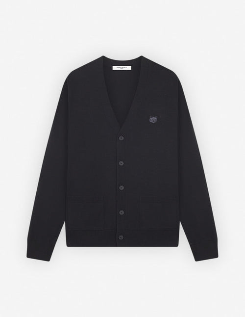 Bold Fox Head Patch Regular Cardigan Black