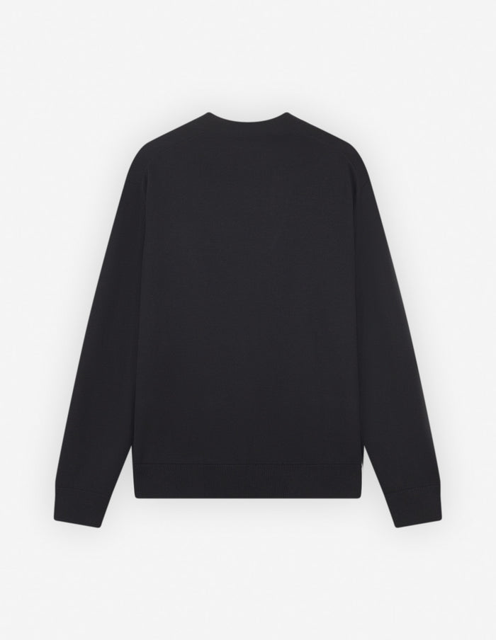 Bold Fox Head Patch Regular Cardigan Black