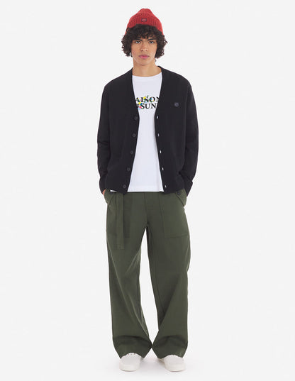 Bold Fox Head Patch Regular Cardigan Black
