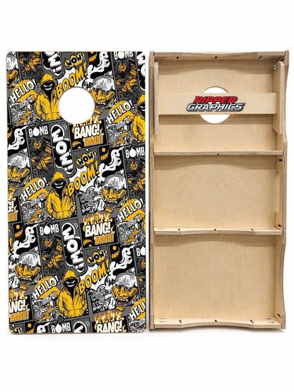 Boom Bang Wow Cornhole Design