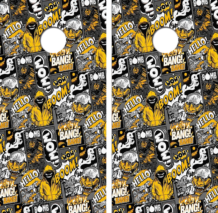 Boom Bang Wow Cornhole Design