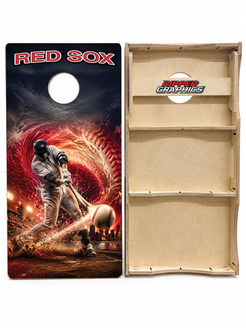 Boston Red Sox Baseball Inspired Cornhole Design