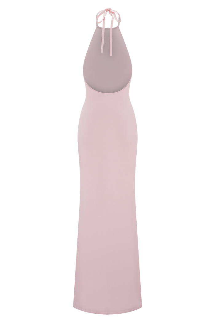 Brock Knit Halter Maxi Dress - Baby Pink