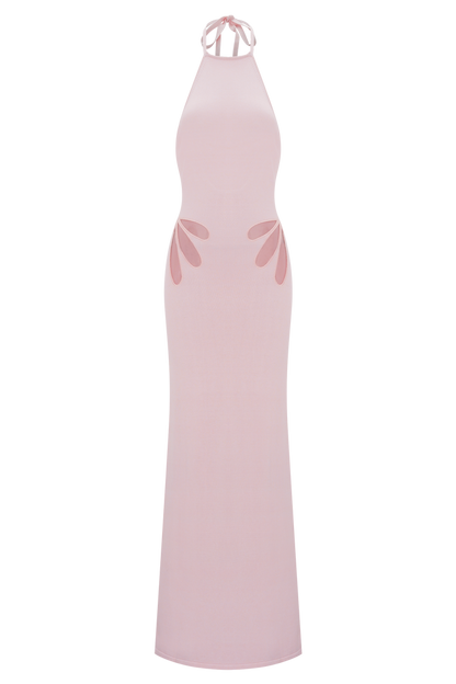 Brock Knit Halter Maxi Dress - Baby Pink