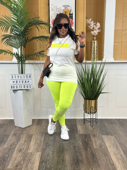 Butter Soft Microfiber Leggings (Neon Yellow)