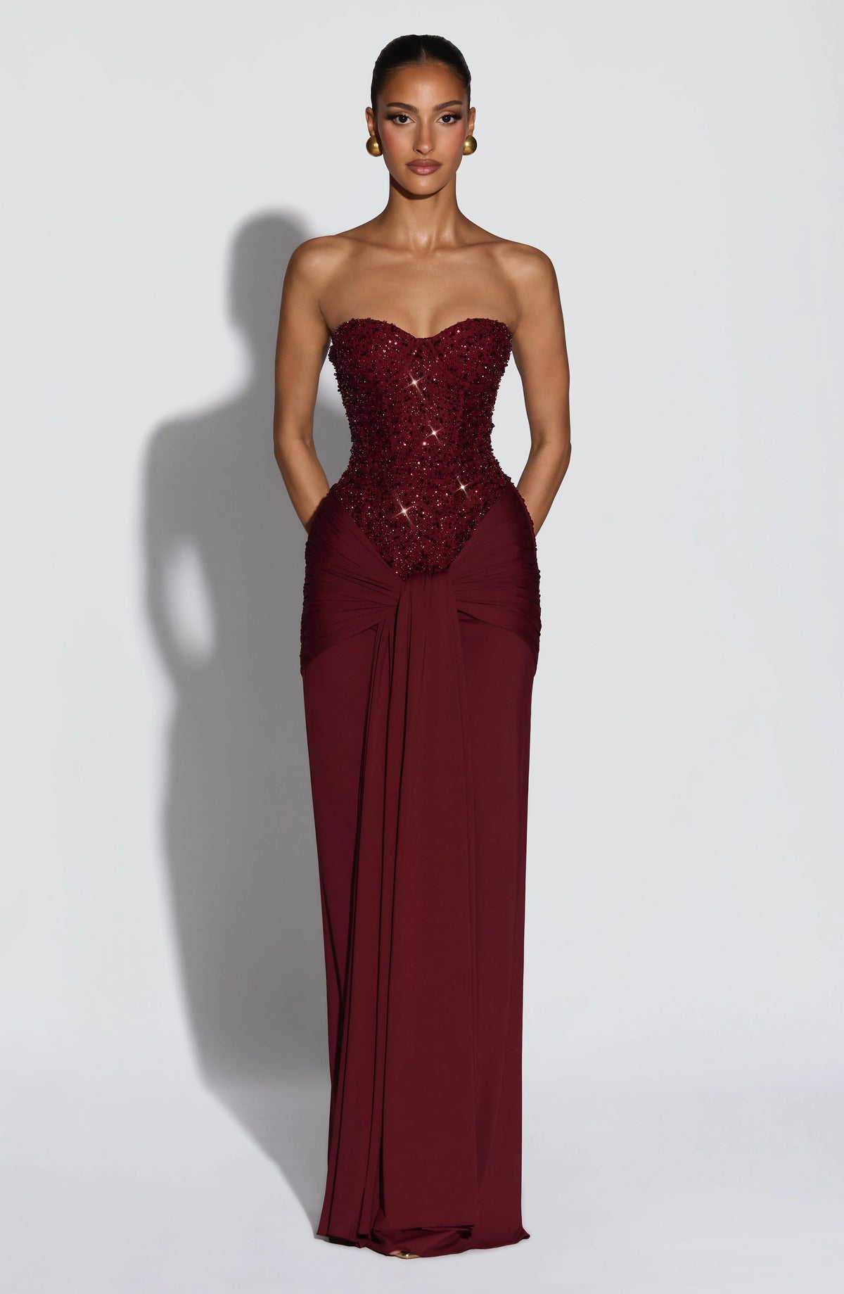 Carina Maxi Dress - Burgundy