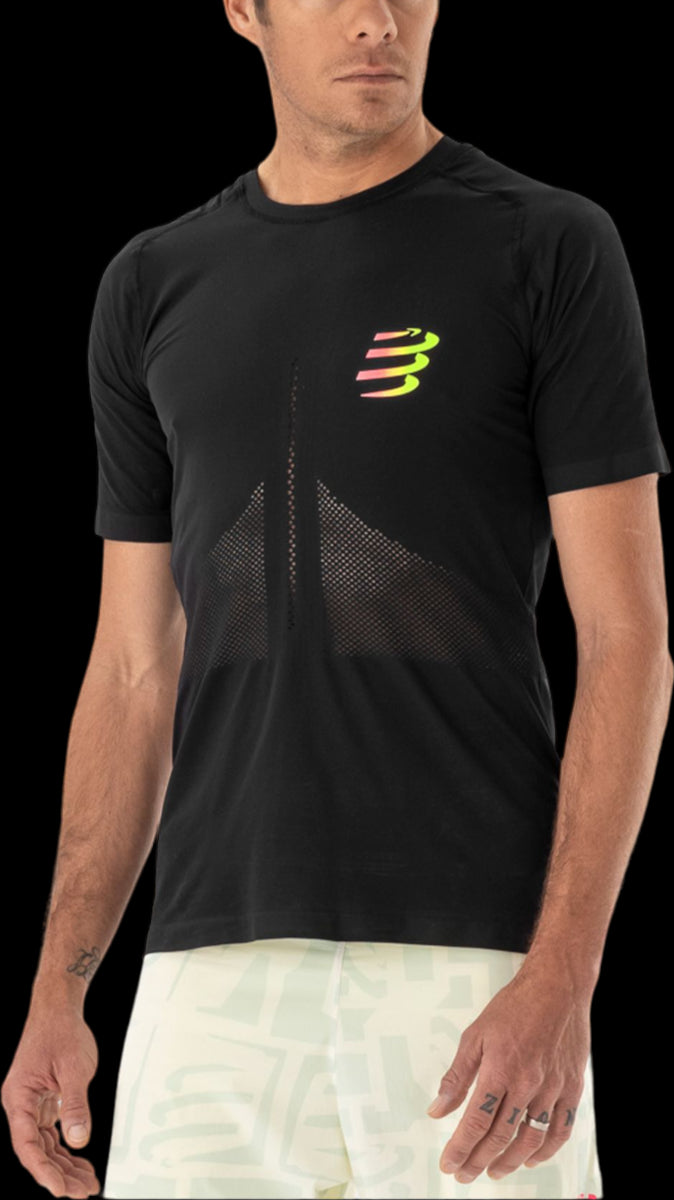 COMPRESSPORT RACING SS TSHIRT HOMBRE NEGRO MULTI