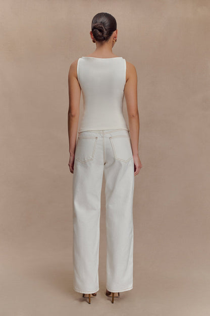 Coraline Panelled Sleeveless Top - White